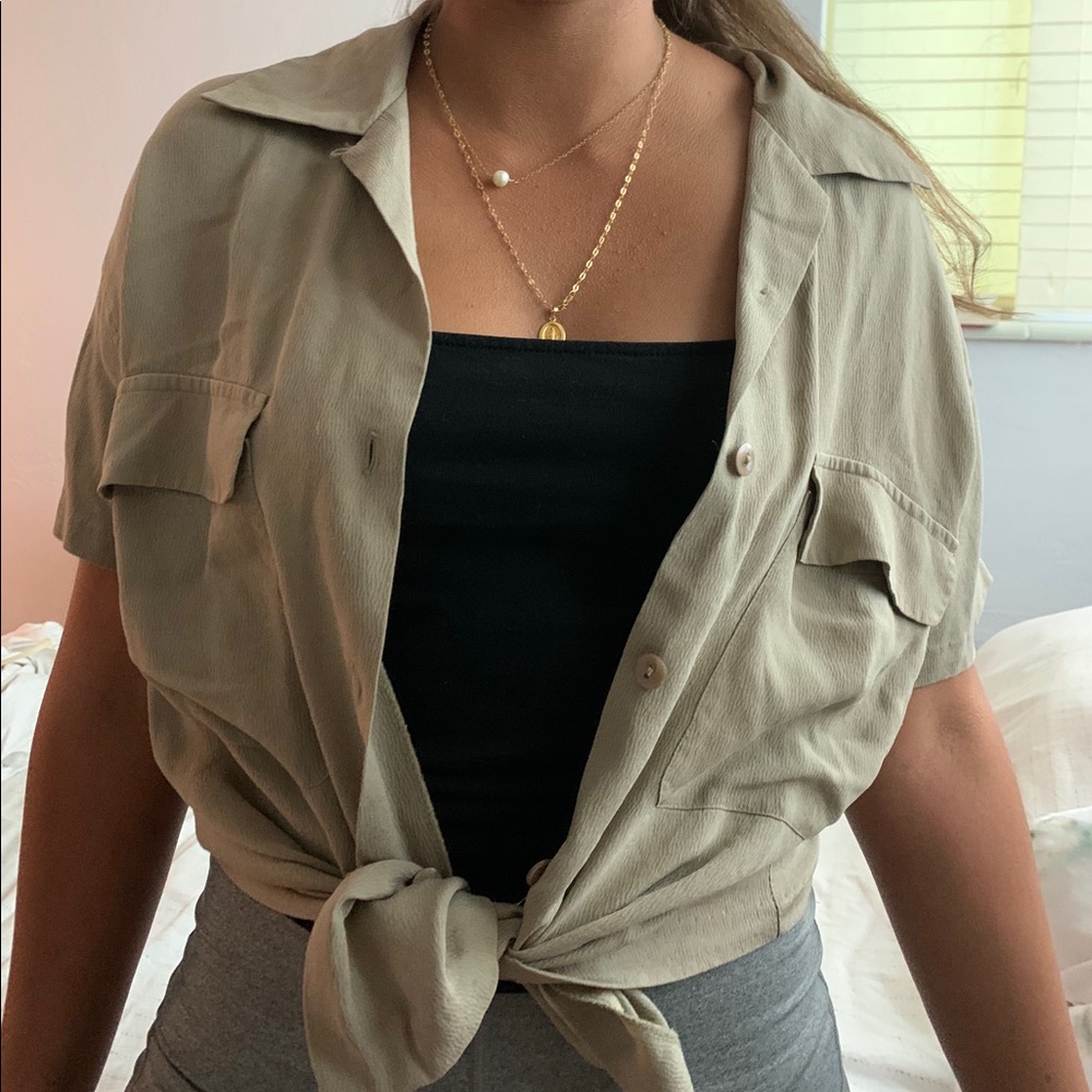 Olive Green button down